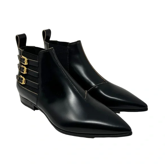 GUCCI Womens Cordovan Lux Leather Ankle Boot Black Size 38 EU - Picture 6 of 17